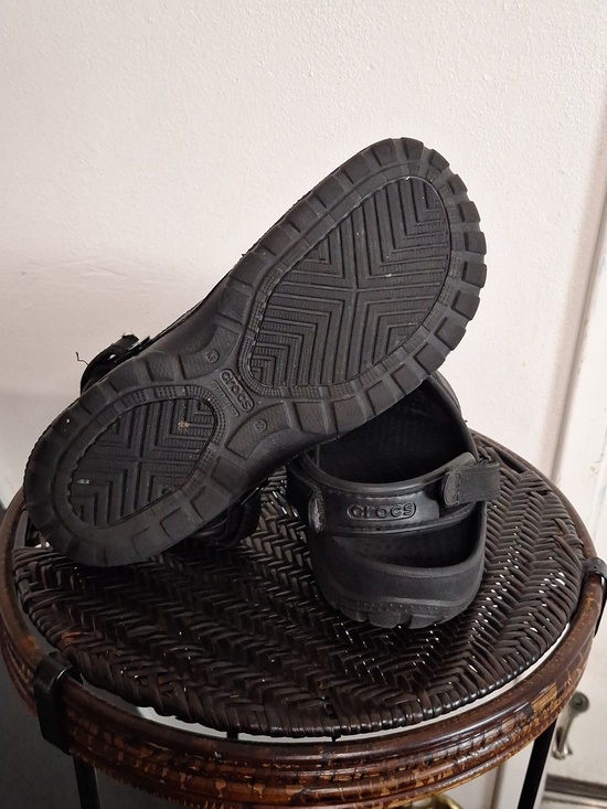 Crocs Yukon Vista II Clog Mens Size 12 Black Leather Slip-On Adjustable Straps main image 4